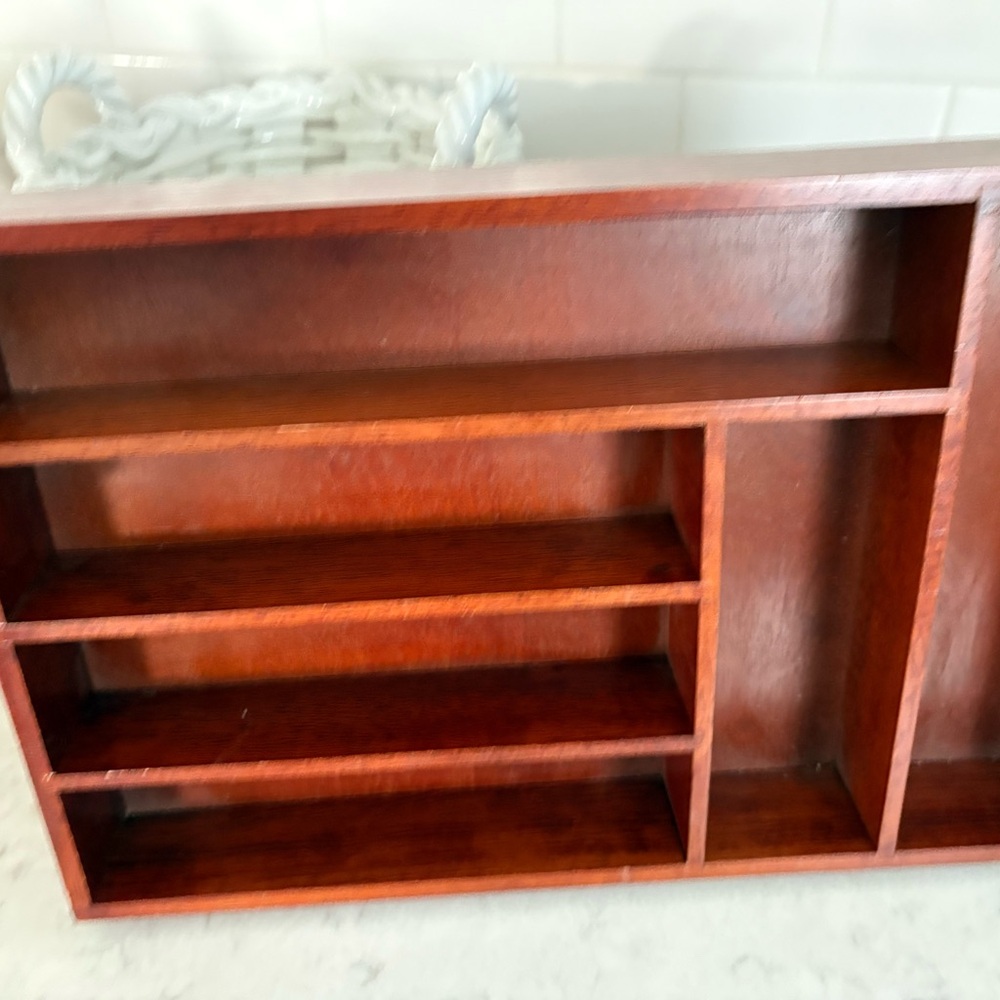 Wooden Drawer Organizer Tray - Rich Mahogany Finish - Picture 4 of 9